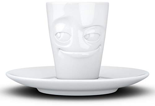 FIFTYEIGHT PRODUCT, Espresso-Mug mit Henkel, VERSCHMITZT, Porzellan, (80ml), weiß, Made in Germany