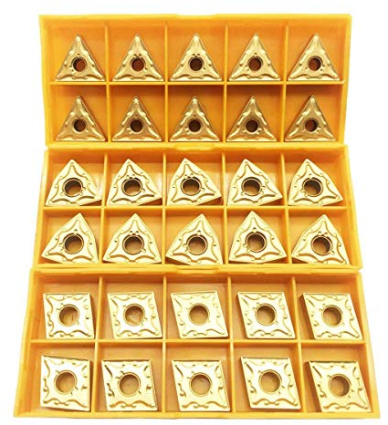 30 Stück CNMG 431 + WNMG 431 + TNMG 331 CNC-Drehwerkzeug, Drehbar, Massives Hartmetall Einsatzschneider.