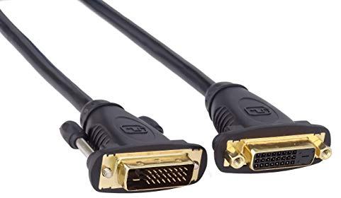 PremiumCord DVI Verlängerungskabel - 3m, Dual-Link, DVI-D (24 + 1) Buchse auf Stecker, Digital, Full HD 1080p 60Hz, Farbe schwarz, kpdvimf3, 3 m