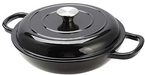 Black CAST Iron Shallow Round Casserole 27X5.5CM - 2 LTR