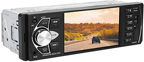 KIMISS Autoradio 4,1 pollici con Bluetooth, lettore multimediale MP5 vivavoce, touch screen capacitivo, microfono integrato compatibile con BT TF USB FM