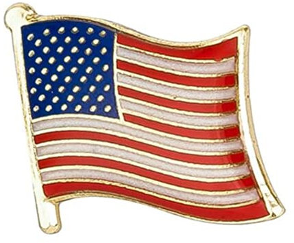 United States of America USA National Flag Metal Enamel Lapel Pin Badge – 1.9 x 1.6 cm Stars and Stripes – Hard Enamel Finish with Secure Clasp for Patriotic Events