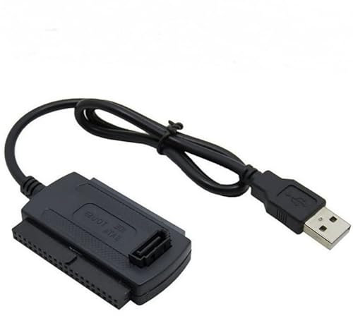 LinaLife SATA PATA IDE Drive to USB 2.0 Adapter Converter Cable for Hard Drive Disk HDD 2.5 3.5 with External AC Power Adapter