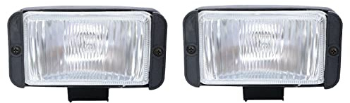 Générique 2x Phares Antibrouillard Auxiliaires avec Ampoules Halogène 12V H3 55W Feux Supplémentaires Voiture Hors-route 4x4 Camion Camping-car Moto