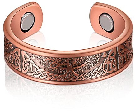 Anello Magnetico in Rame Massiccio Anello Regolabile Elegante da Dito Anelli in Metallo per Regalo Gioielli Donne e Uomini Compleanno Coppia Amicizia(Retrò)