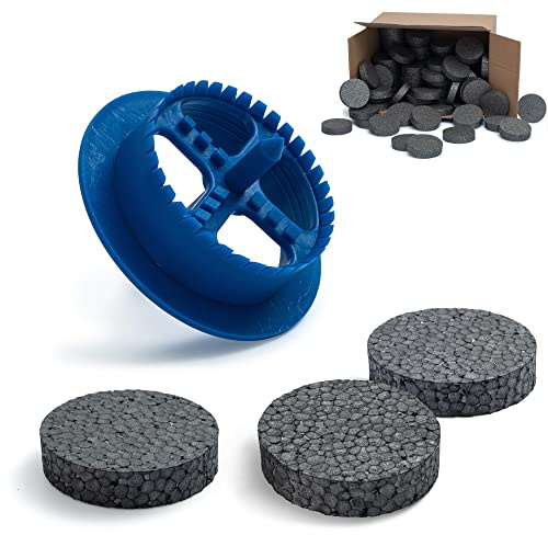 STRÜBER WDVS SET (Grau Styropor Rondelle 500 Stk. + Styroporfräser 1 Stk.) Satz für Fassadendämmung Wärmedämmung EPS Styroporscheiben Abdeckkappen Fräse