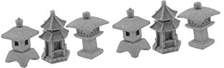 YARNOW 6stücke Teiliges Sandstein Pavillon Ornament Asiatische Garten Dekoration Für Balkon Und Bonsai Detailreiche Gestaltung Für Mikro Landschaften Und Kreative Szenen