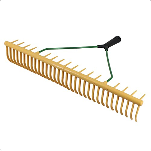 Rekord Rasenrechen aus Kunststoff mit 24 Zinken und 16 Grasfangzinken, Arbeitsbreite 64 cm, ohne Stiel, Gartenrechen, Laubrechen, Heurechen, Harke, Gartengerät