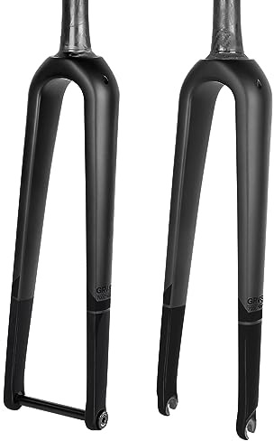 BUCKLOS Gravel 700C Carbon Fiber Road Bike Rigid Fork, QR 9mm/100 * 12mm Thru Axle, 1-1/8 Threadless Tapered Tube Super Light Bicycle Front Forks