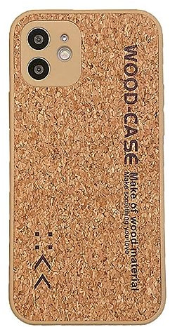 Coque de téléphone souple avec lettre d'étiquette de grain de liège pour iPhone 14 13 12 11 Pro Max XR X XS 7 8 14Plus, couverture respirante en sciure de bois compressée, m6, pour iPhone 13 Pro