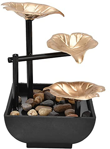 Desktop Fließendes Wasser Ornament Tischbrunnen für Feng Shui Dekoration AC220-240V für den Heimgebrauch, Multifunktionales Zubehör (EU-Stecker AC220-240V)