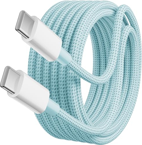 Txtcu USB-C till USB-C-kabel på 2 m, 60 W, USB Type-C-laddningskabel, snabbladdningskabel kompatibel med iPhone 15/Plus/Pro Max, Samsung Galaxy S24/S23/S22, Pixel 7 Pro, MacBook Pro 2021 och iPad Pro