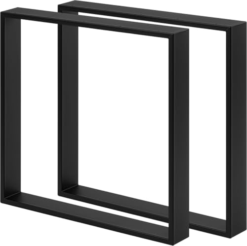 PROVENEDI - 2x Tischküfen Schwarz | Tischgestell 80x70 cm | Einfache Montage | Tischbeine aus Metall in Industrial Matt | Ideal für DIY-Projekte wie Esstisch, Schreibtisch und Wohnzimmertisch