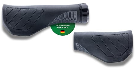 CONTEC Fahrrad-Griff Merge Trekking Ergo, D3-Dreikomponenten, Gummi, Ergonomisch, rutschfest, Stoßdämpfend, G-Link-System, Schwarz, Paar