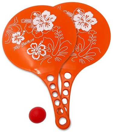 Set mit 2 Strandschlägern + Ball – Farbe wählbar (Orange)