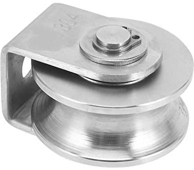 Doppelter Riemenscheibenblock, Riemenscheibenrad Wäscheleine Riemenscheibe Riemenscheibenblock 1 Stück 2-Zoll-Rollenradlager U-Rillenriemenscheibenräder Hochleistungs-Rillenrad for Materialhandhabung