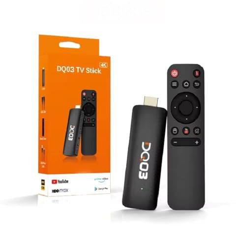 DQ03 Mini Android TV Stick, Quad Core CPU, 1GB,2GB RAM, 8GB,16GB Storage, 4K@60fps, HDR10+, Dual Band WiFi (1GB 8GB)