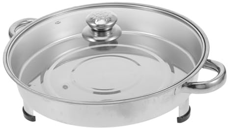 Amosfun Edelstahl Tablett Mit Beinen Und Deckel Buffet Speiseteller Für Grillherd Chafing Dish Kantinentablett Buffetpfanne Aus Edelstahl Tischbuffetpfanne Für Buffet-fischtablett