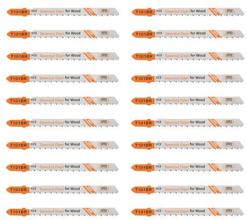 Set di Lame per Seghetto Alternativo 20PCS T Shank - BGTEC HCS (SK5) Lame per Seghetto Alternativo per Legno, Taglio di Plastica (T101BR)