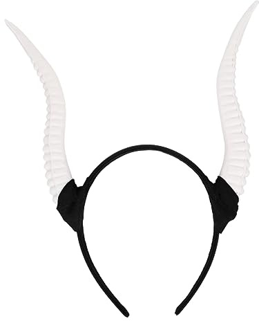 GAROZATION Sheep Horn Headband White Costume Party Headpiece Halloween Hair Accessories Photography Props for Cosplay and Themed Events