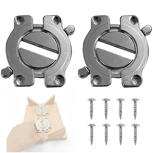 HJYDGJ Conector de mesa, 2 unidades, para mesa de comedor, cerraduras para muebles, pestillo giratorio, placas de madera, conectores de mesa, placas de mesa, conectores de metal, pestillo giratorio