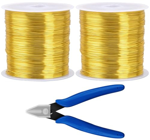 LongZYU 2 Stück Kupferlackdraht 0,3 mm Emaillierter Kupferdraht Draht Lackdraht Kupfer Isoliert Kupferspule Magnetdraht für DIY Craft Gartenarbeit Herstellung eines Elektromagnet-Motormodells, 200 m