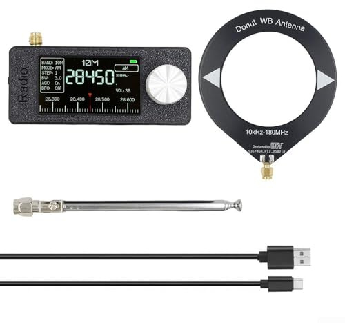 Mini SI4732 - Radio de bolsillo IPS de 1.9 pulgadas, pantalla a color HD, transmisión FM completa, controlador ESP-32-S3 Master, antena de bucle portátil, receptor digital AM
