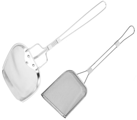 PRETYZOOM Colador de Malla Fina de Acero Inoxidable para Cocina con Gran Capacidad y Diseño en Plata, Espumadera de Aceite Adecuado para Freír Pollo y Otros Alimentos en Casa