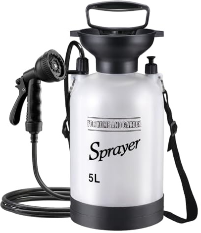 NASSMOSSE Douche de Camping Portable, Douche Portable 5L avec 10 Modes tête de pulvérisateur et Tuyau 9, 84 Pieds pour Jardin randonnée randonnée