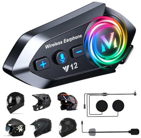 YYTFY Motorrad Helm Headset,Motorrad Headset Hi-Fi Qualität & Wasserdichter,Wireless Earbuds mit Sprachassistent/Bluetooth 5.3/Noise Reduction,Headphones Bluetooth kompatibel für den meisten Helmen