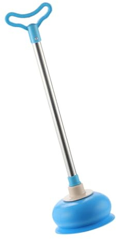 TOYANDONA Sturalavandini con Ventosa Blu Accessorio per Pulizia WC con Manico Lungo Pompa di Svuotamento Leggera e Facile da Usare per Bagno e Cucina
