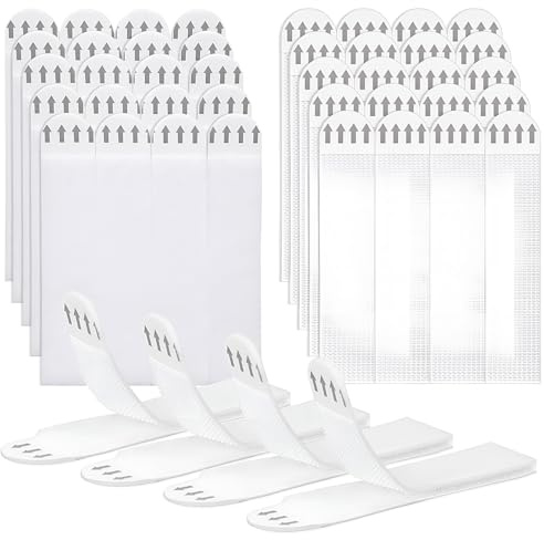 MEOAlBkey Picture Hanging Strips Command Style, 24 Pairs (48 Strips) Large 92x19mm No Nails Picture Hanging Strips Reusable Wall Stickers for Picture Hanging Frames Mirrors & Decor.