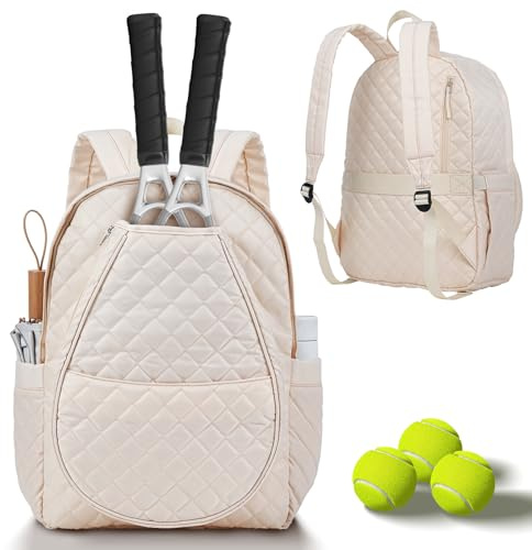 Fizzyo Bolsas de tenis acolchadas para mujer, mochila acolchada para raqueta, palas de pickleball, bádminton