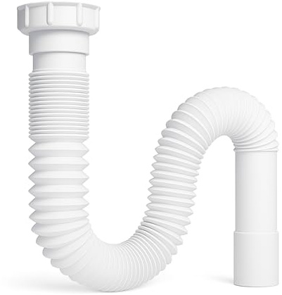 Desague Lavabo y Sifon Lavabo Universal 32/40 mm Ajustable y Extensible – Desague Fregadero y Sifon Cocina Fregadero con Conexión de Entrada 1-1/4” o 1-1/2” con Adaptador Incluido