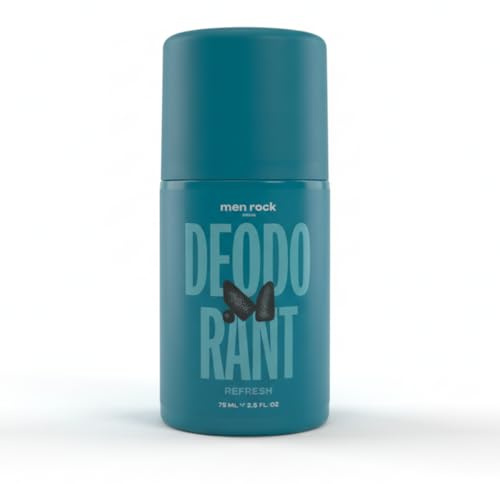 Men Rock Déodorant roll-on anti-transpirant au thé vert et au citron vert - 75 ml - Protection durable contre la transpiration et les odeurs, hydratant et rafraîchissant pour homme