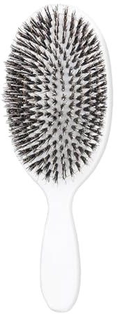 Brosse en poils de sanglier | Brosse à cheveux douce pour femme | Peigne de coiffure naturel pour cheveux bouclés Brosse coussin pour cheveux plus lisses, plus forts et plus brillants. Légère et