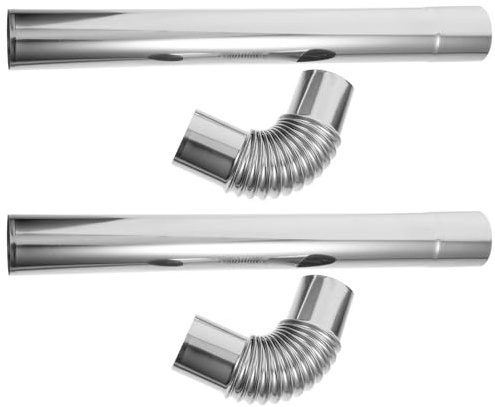 CALLARON 4pcs Stainless Steel Stove Pipes with Elbow Chimney Flue Extension, Heavy-Duty Thickened Design for Water Heater and Boiler, Easy Installation for Home Heating and Residential