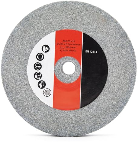 FLPrice Mola Banco 200mm G80 Foro 20mm Spessore 40mm Carburo Silicio - Rettifica Precisa Metalli Non Ferrosi Vetro Ceramica Bassa Vibrazione Alta Durata