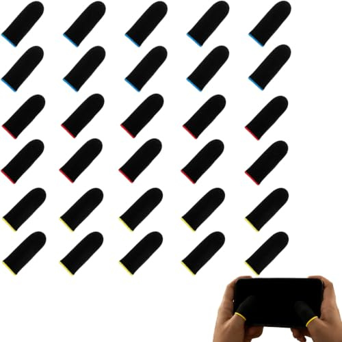 30 Manchons Doigts Gaming – Anti-Transpiration pour Jeu Fluide sur Smartphone, Tablette, Manette Bluetooth – Protège-Doigts Tactiles Respirants Flexibles Antidérapants – Accessoire Gamer Essentiel