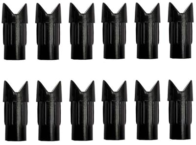 AMEYXGS 50 Stück Bogenschießen Pfeilnocke Halfmoon OD 7.6mm Armbrust Pfeilschwanz Ersatz Pfeilnocken für Armbrust Pfeilschaft (Schwarz)