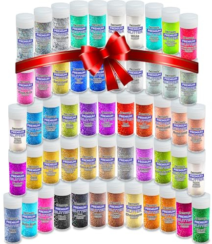 Hemway Craft Glitter Shaker Box Set, 54 Ultra Fine Glitter Pots