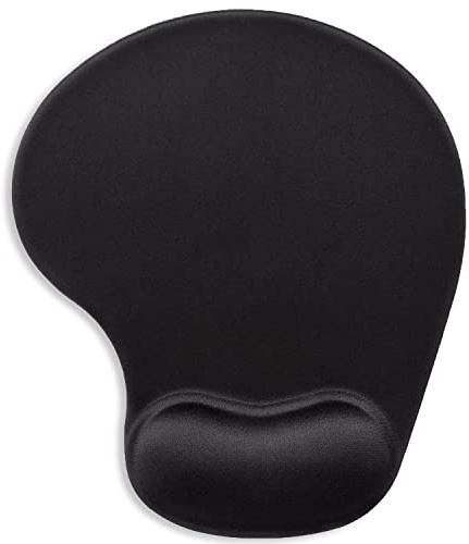 ITNRSIIET Ergonomic Mouse Pad with Gel Wrist Support Wrist Rest Smooth Surface Non-Slip PU Base Comfortable Office Supplies Pain Relief, 9.5 x 8 inches, Black