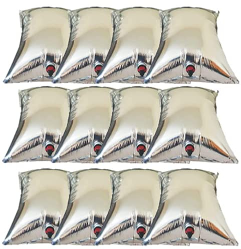 Ailovone Wasserbeutel Wassersack 10L Aluminiumfolie Notwasserbeutel mit Wasserhahn Wassersack Notwasserbeutel Faltbarer Wasserkanister Wasserbeutel mit Hahn für Camping Trinkwasserkanister (12pcs)