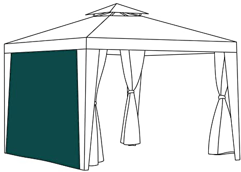 Gardenista wasserabweisender Ersatzvorhang für den Außenbereich | Private Bereiche für Gazebo-Veranda,Pergola, Sonnenschirm, Wintergarten, Pergola | Winddicht und Sonnenschutz (Vorhang, Grün)