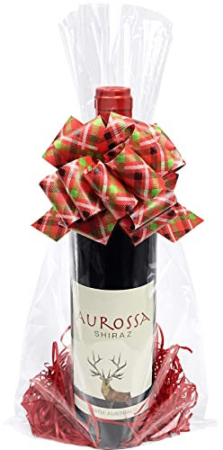 Morepack 8x16 Inches Cellophane Bags,100Pieces Clear Cellophane Gift Bags for Wine Bottles (Flat, No Gusset, Bottom)