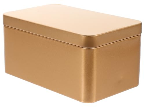 Warmhm Rechteckige Blechdose Mit Deckel 13X8X6Cm Luftdichte Metallbox FüR Tee Kaffee Und Snacks Mehrzweck Vorratsdose Aus WeißBlech