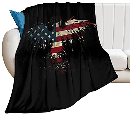 Überwurfdecke Eagle Usa Amerikanische Flagge Sofaüberwurf Atmungsaktiv Falten Beständig Kuscheldecke Für Mädchen Reise Geschenke 40X50
