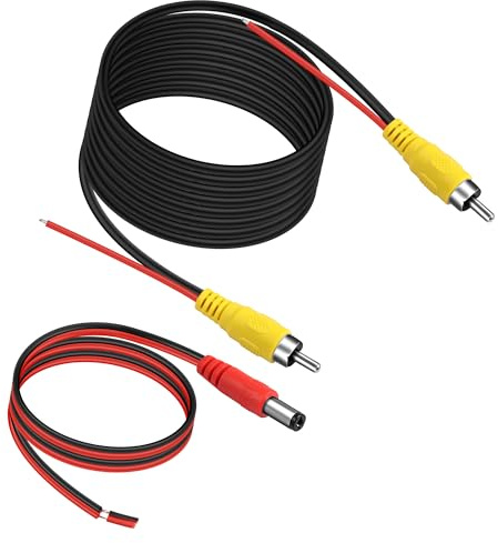 MEIRIYFA Backup Kamera RCA Video Kabel, Fahrzeug Auto Reverse Rückfahrkamera Video AV Verlängerungskabel RCA Stecker zu Stecker mit Erkennungs Trigger Draht doppelt abgeschirmt (6M)