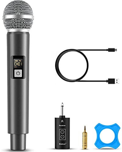 Bietrun UHF drahtlos Mikrofon Karaoke Mikrofon 30M Reichweite dynamisches Funkmikrofon für Verstärker Mischpult PA-Anlage Karaoke Hochzeit Party Konferenzen Vortrag