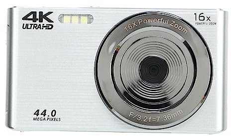 Fotocamera Digitale 2024 La più Recente Fotocamera HD 4K 44MP per Fotografia, Fotocamera Digitale Punta e Scatta per Bambini con Zoom 16X, Anti-Shake, Fotocamera da Viaggio